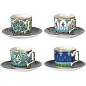Resim Lucky Art LYBA 080 Calista New Bone China Porselen 4'lü Kahve Fincan Takımı 