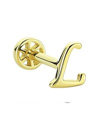 Resim Glorria Altın L Harfi Tragus Piercing Sarı 