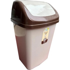 Resim Poly Time Klink Sallanır Kapak Ofis Banyo Mutfak Bahçe Çöp Kutusu Kovası / 20 Litre / Krem / 47X30X23 Cm. 