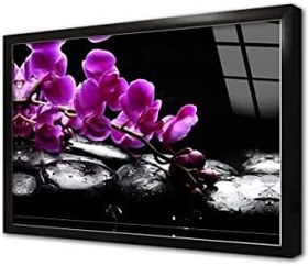 Resim Spa Taşları ve Orkide Çerçeveli Cam Tablo 20x30 cm CA23166 