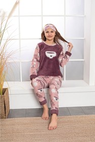 Resim Asel Çocuk Peluş Pijama Takımı 