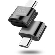 Resim Yüksek Hızlı Mikro Sd Tip C Kart Okuyucu Otg Usb Tip-c Adaptör Telefon Harici Black 