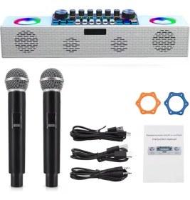 Resim Exenar Mini Dj Ses Mikseri Canlı Yayın Ses Kartı Controller Dj Setup Başlangıç Karaoke Çift Mikrofo 
