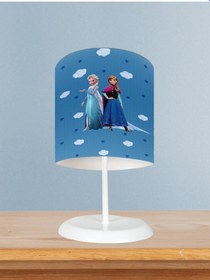 Resim Mekta Home Bebek Ve Çocuk Odası Seksekli Ve Elsa Anna Desenli Abajur 