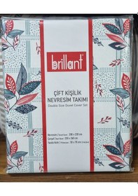 Resim Brillant Nevresim Takımı Çiçekli Mavi & Kırmızı Çiçekli 