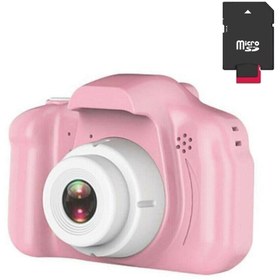 Resim whitetech Pembe Renk Mini 1080p Hd Çocuk Kamera Dijital Fotoğraf Makinesi 2.0 Inç Ekran+8 Gb Sd Kart Hediyelii 