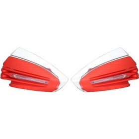 Resim Motor Güvenlik Körüğü 22mm Direksiyonlu Evrensel Kullanimlı Işıklı Fenerli Isı Ve Rüzgar Koruyucu Kırmızı Pp Malzeme 