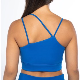 Resim Wiawi Kadın Ince Askılı Spor Sütyeni Atlet Esnek Crop Top - Eternity Mavi 