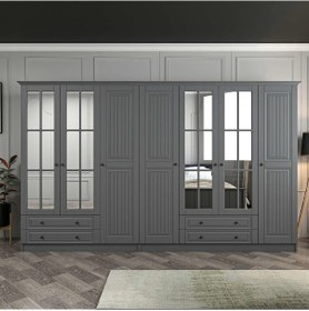 Resim Kale 7 Kapaklı 4ç Taçlı Dolap Mebran İlkbahar Antrasit 210cm Antrasit 