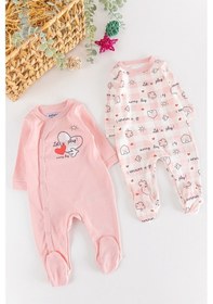 Resim Summer Day Uzun Kollu 2'Li Kız Bebek Tulum Takım 001 