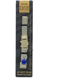 Resim Cattie Güvenlik Tokalı Dokuma Kedi Boyun Tasması 1x15-25CM Haki 
