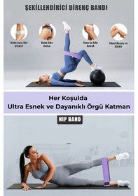 Resim Technojet Direnç Bandı Pilates, Squat Ve Kalça Şekillendirici Egzersiz Lastiği Mor 
