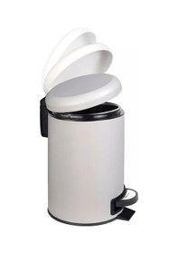 Resim Paslanmaz Elit Pedallı Çöp Kovası Beyaz 3 Lt 000300-2 Siyah 