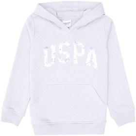 Resim U.S. Polo Assn. Kız Çocuk Lila Payet İşlemeli Kapüşonlu Basic Sweatshirt 50314312-VR245 