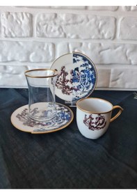 Resim Konyax 18 Parçalık Kahve Çay Seti Ancora Çok Renkli 