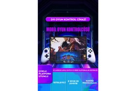 Resim Bakeey Soğutma Fanlı Mobil Oyun Kontrolcüsü | Telefon & Tablet Uyumlu Gamepad | Ergonomik Tasarım 