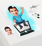 Resim Kişiye Özel Bay Bilgisayar Mühendisi Karikatür 240 Parça A3 Puzzl 