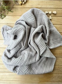 Resim Bebekevi Organik %100 Pamuk 4 Katlı Müslin Bebek Battaniye - 100×100 cm | Bej | Nefes Alabilen, Çok Amaçlı 
