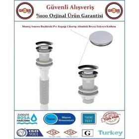 Resim Pop-Up Bas Aç Körüklü Lavabo Sifonu - Aç Kapa Sifon 