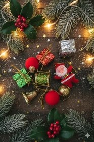 Resim Yılbaşı Çam Ağacı Süsleme 9 Lu Paket Karışık Süs 