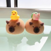 Resim 1/2 Banyo Banyo Topları Kapibala Banyo Sünger Topları Yüz Yıkama Banyo Ovma Süngeri Sevimli Yumuşak Banyo Silme Banyo Aksesuarları Sevimli Hediyeler Hayvan Banyo Topları 