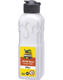 Resim Nova Color Beyaz Akrilik Boya 250 Gr 1 Adet Su Bazlı Akrilik Boyası Hobi Sanatsal Boy Tuval Ahşap Metal 