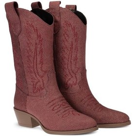 Resim Deery Hakiki Deri Bordo Kadın Çizme Bordo 