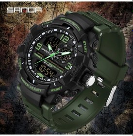Resim Oldfriend Erkek Sanda Spor Saati Yesil Cok Fonksiyonlu Led Ekran Takvim Aydinlatmali Diğer 