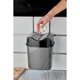 Resim Metropolavm Dolap Içi Çöp Kovası Dolap Kapağına Asmalı Mutfak Çöp Kovası 5.5 Litre 