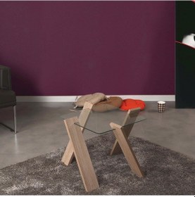 Resim Roman Cam Yan Sehpa Mini Açık Meşe / Çiçeklik Sehpa 