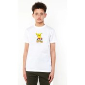 Resim Qivi Pokemon 4K Baskılı Unisex Çocuk Beyaz T-Shirt 