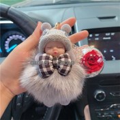 Resim Silver1 Gıoıo Yeni Ipek Eşarp Anahtarlık Kişiselleştirilmiş Inci Papyon Çanta Çekicilik Dokuma Anahtarlık (Yurt Dışından) 