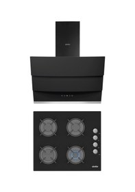 Resim Simfer Siyah Cam Ankastre Set (3500 Ocak + 8678 Davlumbaz) 