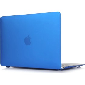Resim Arabulalaca Apple Macbook Air 13.3" Air A1932 Kılıf 2in1 Silikonsu Mat Doku Mavi 