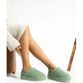 Resim Trios Shoes Kadın Lastikli Kaymaz Taban Peluş Ev Botu Panduf TS1153 