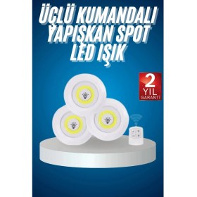 Resim Aesco Mey Ithalat® Kablosuz Pilli Işıldak Masa Lambası Mutfak Tezgah Altı Banyo Dolabı Dolap Içi 