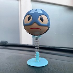 Resim Kaptan Amerika Sallanan Kafa Zip Zip Marvel Lisansli 