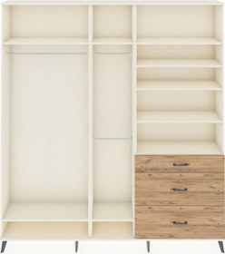 Resim Arges Dolap 9 Raflı 3 Çekmeceli 3 Askılı 220x30x243 Aytaşı-aytaşı/çam Aytası/atlas Çam 