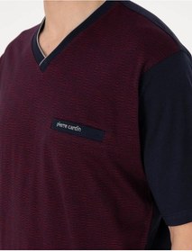 Resim Pierre Cardin Erkek Bordo Jakarlı Kısa Kol Şortlu & Uzun 3'lü Özel Kutulu Pijama Takım Bordo 