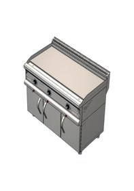 Resim Karacasan Endüstriyel 900 Seri Dolaplı 120 Cm Elektrikli Düz Pleyt Kanallı Izgara 