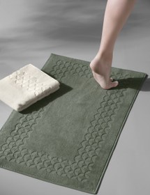 Resim Biscay Bathmat Olive - 2 Adet 50x75 cm Ayak Havlusu - Yeşil - Krem 