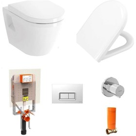 Resim VitrA Integra Rim-ex Asma Klozet (Yanları kapalı) + Yavaş Kapanır Kapak + Gömme Rezervuar Set 