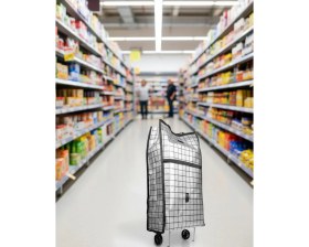 Resim Maarketim Geniş Hacimli Tekerlekli Pazar Çantası Dayanıklı ve Ergonomik 