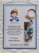 Resim 32 Adet Kişiye Özel Nazar Ayeti Sünnet Hatırası Mavi Anahtarlık Ve Kına Dağıtmalık Hediyelik 