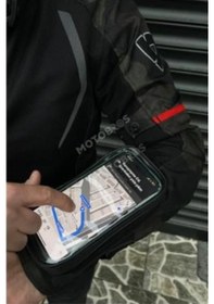 Resim Bike sky Motosiklet Kol Telefon Tutucu Motorsiklet Kol Çantası Su Geçirmez-Gidon Bağlantılı-Dokunmatikli Mt-45 