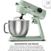 Resim Karaca Multichef Artisan Digital Ekran 7 Litre Döküm Stand Mikser Mint 1800W 