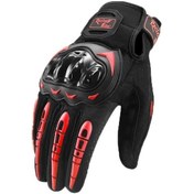 Resim Koruyucu Donanım Dokunmatik Ekran Motosiklet Eldiven Kırmızı 