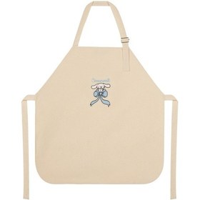 Resim %100 Pamuk Hambez Çocuk Mutfak Ve Etkinlik Önlüğü 4 - 6 Yaş - Nakışlı Çift Kat Krem 