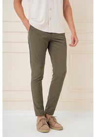Resim Efor Slim Fit Yan Cepli Düz Esnek Casual Haki Pantolon P 1144 Haki 