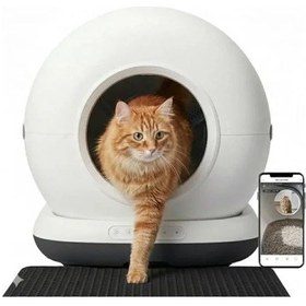 Resim 72 Lt Hazneye Sahip, Akıllı Otomatik Kedi Tuvaleti, Uzaktan Kontrol Edilebilir Açık Ahşap 